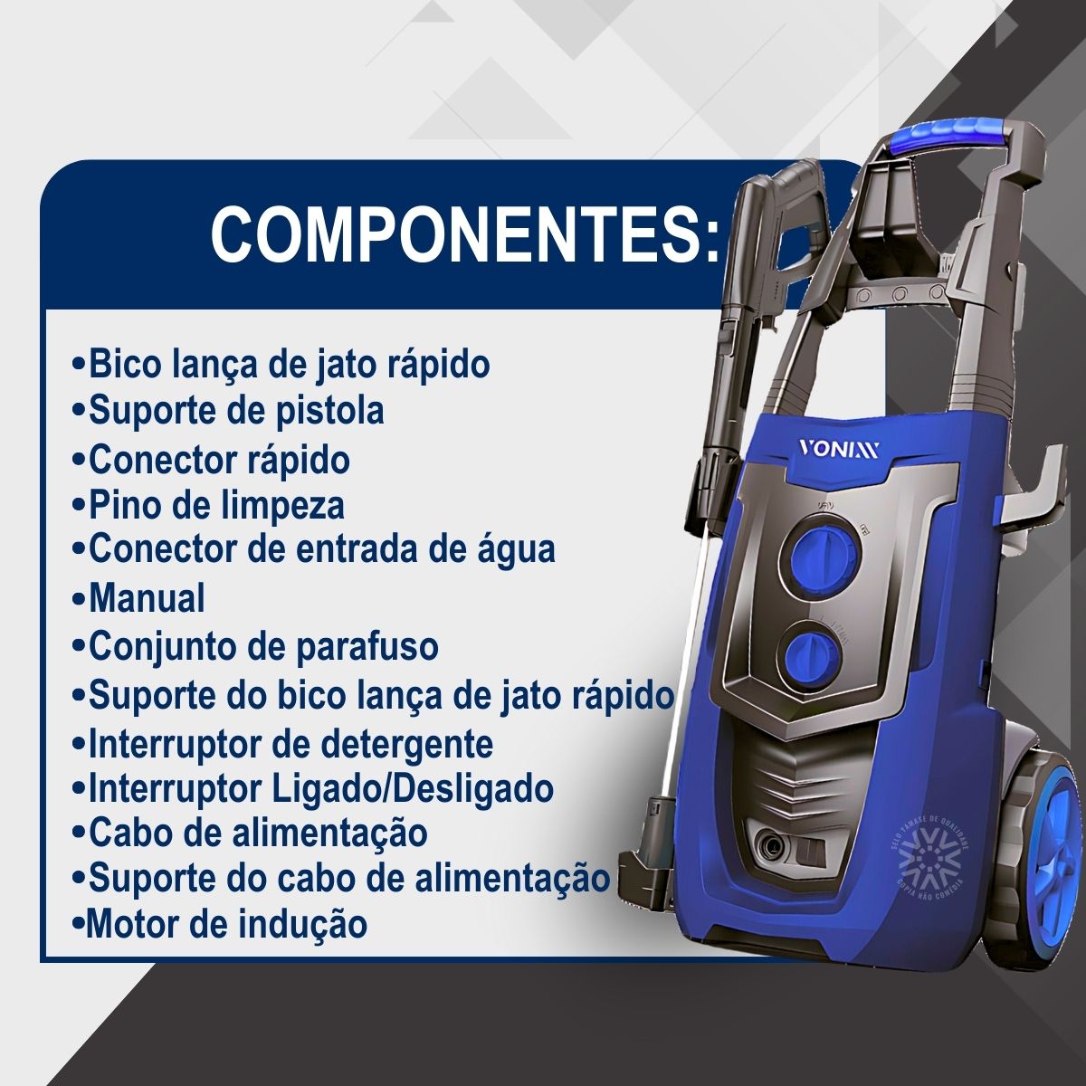 Lavadora de Alta Pressão Vonixx Pro Motor de Indução 2100w Super Profissional