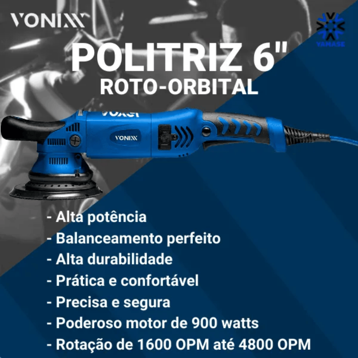 Máquina para Polimento Profissional Politriz Roto-Orbital 6" Voxer Vonixx
