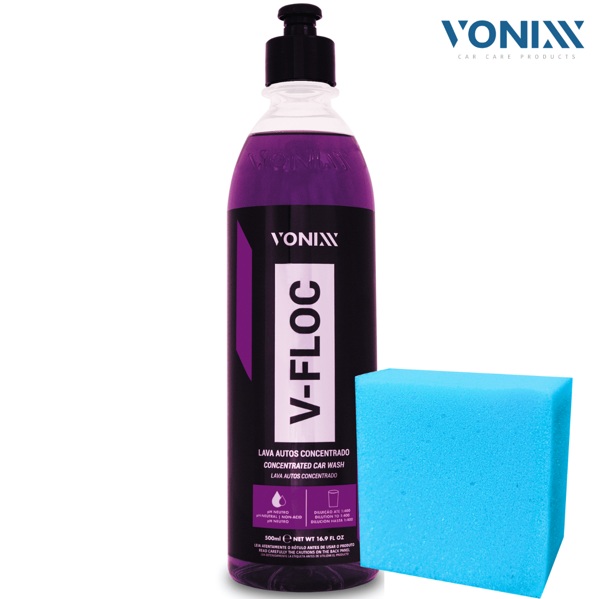 V-Floc 500ml Shampoo Neutro Automotivo Lava Autos Detergente para o Carro Moto Caminhão